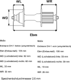 Erdmann Hinterradnabe Erdmann DH-1 türkis eloxiert Shimano Freilauf