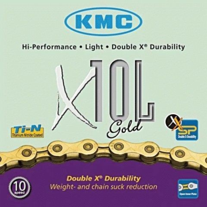 KMC Kette X10L Gold 10-fach 114 Glieder Titan-Nitrid-Beschichtung