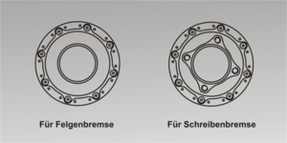 Nabe Rohloff Speedhub 500/14 V-Brake rot Nr. 8016 CC EX OEM für Schnellspanner